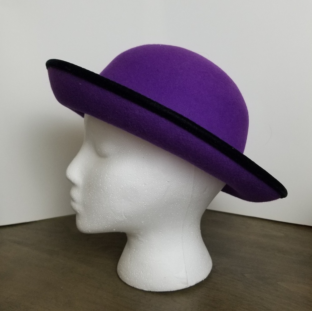 Vintage Purple & Black Wool Hat